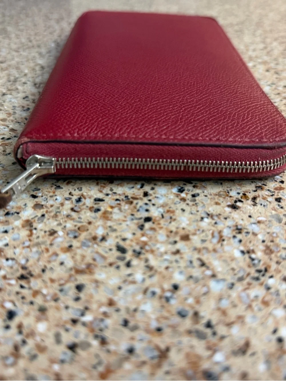 Hermes Vintage 1968 Azap Leather long zip around wallet w/ silk print - Picture 8 of 15